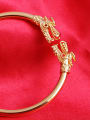 thumb Copper Alloy 24K Gold Plated Retro style Dragon Head Opening Bangle 1