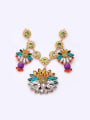 thumb Colorful Flower Artificial Stones Alloy Necklace 2