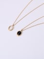 thumb Titanium With Gold Plated Simplistic Oval Necklaces 2