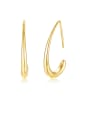 thumb Stainless Steel With Gold Plated Simplistic Irregular Hook Earrings 0