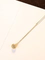 thumb Pure silver plated 18K gold zircons ball long Pendant Necklace 1