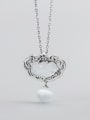thumb 925 Sterling Silver With Antique Silver Plated Vintage Irregular Necklaces 0
