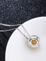 thumb Luxury 925 Silver Round Shaped Zircon Necklace 0
