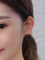 thumb Fashion Tiny Red Bead Stud Earrings 1