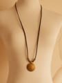 thumb Round Shaped Cownhide Leather Necklace 1
