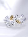 thumb Exquisite Open Design Double Color Leaf Shaped Ring 3