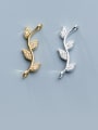 thumb 925 Sterling Silver With Gold Plated Simplistic Leaf Charms 0