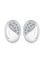 thumb Oval Fashion Elegant Silver Stud Earrings 0