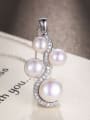 thumb Fashion Freshwater Pearls Shiny Zirconias 925 Silver Pendant 0