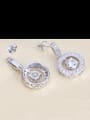 thumb Fashion 925 Silver Cubic Zircon Hollow Round Earrings 2