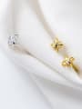 thumb 925 Sterling Silver With 18k Gold Plated Cute Flower MINI Stud Earrings 0