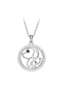 thumb Simple Hollow Round Little Dog Cubic Zirconias 925 Silver Pendant 0