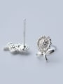 thumb S925 silver fresh sunflower stud cuff earring 2