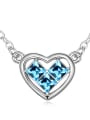 thumb Simple Square austrian Crystals Heart Pendant Alloy Necklace 4