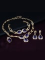 thumb Alloy Imitation-gold Plated Fashion Water Drop shaped Stones Four Pieces Jewelry Set 1