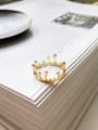thumb Sterling silver 18k-gold water drop crown free size ring 0