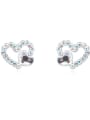 thumb Tiny Heart austrian Crystals Alloy Stud Earrings 1