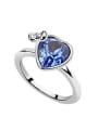 thumb Simple Heart austrian Crystal Alloy Platinum Plated Ring 4