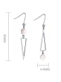 thumb 925 Sterling Silver With Shell Simplistic Triangle Drop Earrings 3
