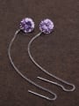 thumb 925 Sterling Silver Crystal threader earring 3