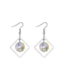 thumb Fashion Hollow Square austrian Crystals Alloy Earrings 0
