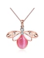 thumb Exquisite Dragonfly Shaped Opal Stone Necklace 0