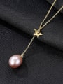 thumb Sterling silver freshwater pearl  star necklace 2