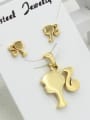 thumb Gold Plated Girl's Head Two Pieces Set 0