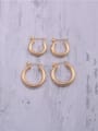 thumb Titanium With Gold Plated Simplistic  Hollow  Round Hoop Earrings 3