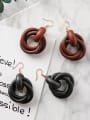thumb Alloy With Gold Plated Wooden exaggeration Trendy Earrings 1