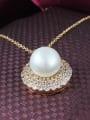 thumb Korean Style 18K Gold Plated Round Artificial Pearl Necklace 1