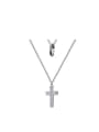 thumb Fashionable Cross Shaped Rhinestone Double Layer Necklace 0