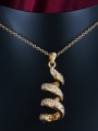 thumb Delicate 18K Gold Plated Spiral Shaped Zircon Necklace 1