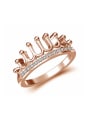 thumb Fashion Crown Tiny Cubic Zirconias Copper Ring 0