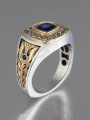 thumb Copper whith Cubic Zirconia   Two-color plating Retro  ring 0