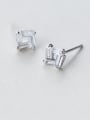 thumb Couples Hollow Square Shaped Crystals Stud Earrings 2
