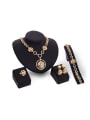 thumb Alloy Imitation-gold Plated Fashion Hollow Round Four Pieces Jewelry Set 0