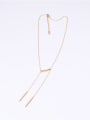thumb Titanium With Gold Plated Simplistic Asymmetrical Long Stick Chain Necklaces 0