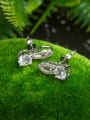 thumb Exquisite White Gold Plated Mark Shaped Zircon Drop Earrings 2
