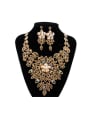 thumb 2018 Exaggerated Glass Rhinestones Two Pieces Jewelry Set 0