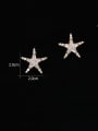 thumb Copper With  Cubic Zirconia Simplistic Star Stud Earrings 3