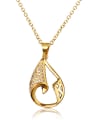 thumb Exquisite 18K Gold Plated Water Drop Shaped Zircon Necklace 0