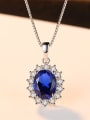 thumb Sterling silver AAA zircon classic blue semi-precious stone necklace 0