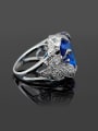 thumb Fashion Blue Crystal Butterfly Alloy Ring 1
