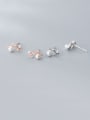 thumb 925 Sterling Silver With  Artificial Pearl  Personality Irregular Stud Earrings 2