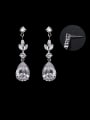 thumb Copper With Platinum Plated Delicate Water Drop Drop Earrings 1