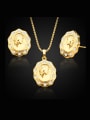 thumb 18K Gold Plated Portrait Rhinestones Two Pieces Jewelry Set 0