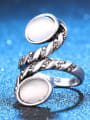 thumb Personalized Opal stones White Rhinestones Alloy Ring 2