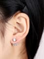 thumb Post-hanging High-quality Eight Heart Eight Arrows Zircon With 925 silver Needle Anti-allergy Cluster earring 1