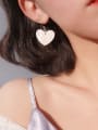 thumb Simple Pink Heart Stones 925 Silver Earrings 1